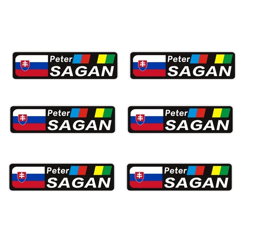 6 шт. наклейки с национальным флагом и именем на заказ для велосипеда
