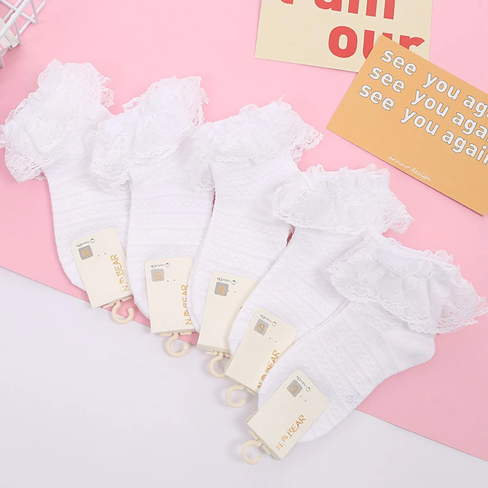 10 пар/лот,носки детские носки для маленьких девочек детские носки с кружевами сетчатые носки для малышей носки с оборками белые носки с блес... от AliExpress WW
