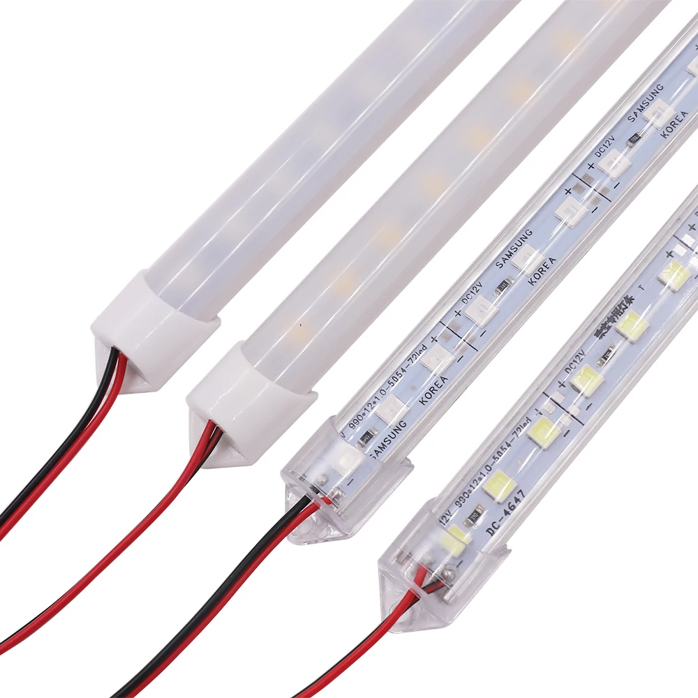 5/10/20/50 шт светодиодный свет бар светодиодный полосы 12V 5054 SMD алюминиевый профиль для кухни освещение 25 см 50 см 100 см жесткий супер яркий свет