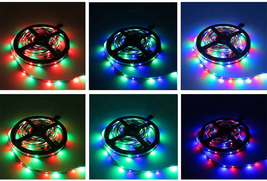 RGB Светодиодная лента светильник SMD 2835 5 м Водонепроницаемая RGB лента 12В лента Диодная Светодиодная лента s светильник Гибкая полоса лампа ИК wifi контроллер