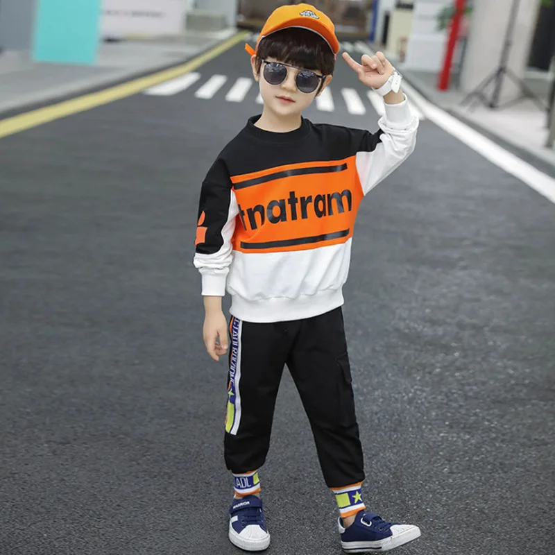 

Boys Sport Suits Letters Hoodie and Pant Sets Girls Street Dance Clothes Kids Hip Hop Costumes Dance Wear Children Sport Suits
