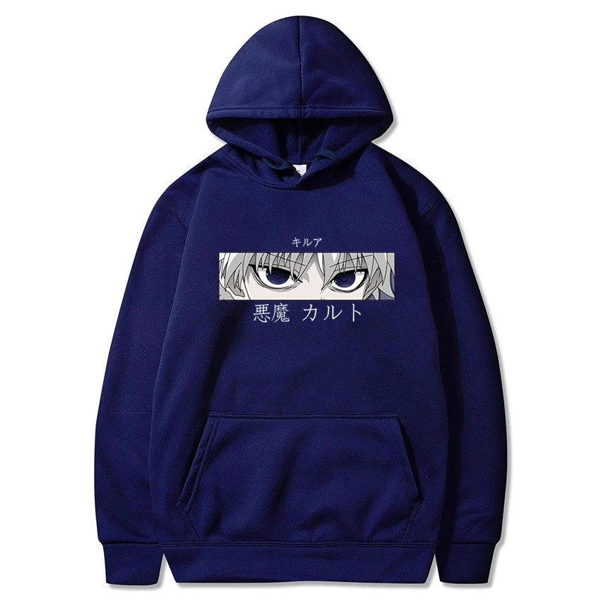Толстовка с капюшоном в стиле аниме Hunter X Killua Zoldyck Devil Eye манга толстовки мужской