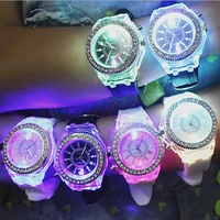 flash luminous watch led mens watches personality trends students watches lovers jellies women light wrist watch kids watch
