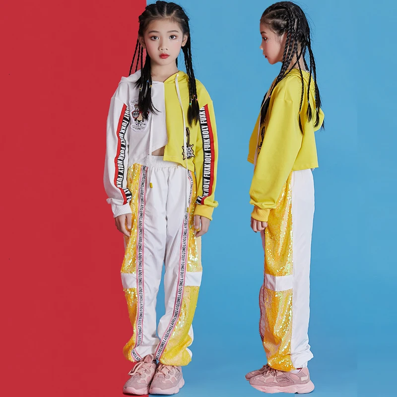 Танцевальные костюмы в стиле хип хоп для девочек Детские осенние свободные штаны