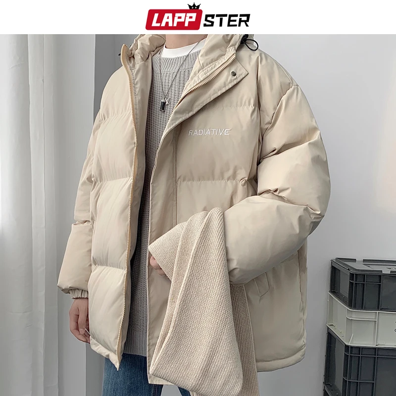 Мужская однотонная куртка с вышивкой LAPPSTER 2020 мужская зимняя капюшоном цвета хаки