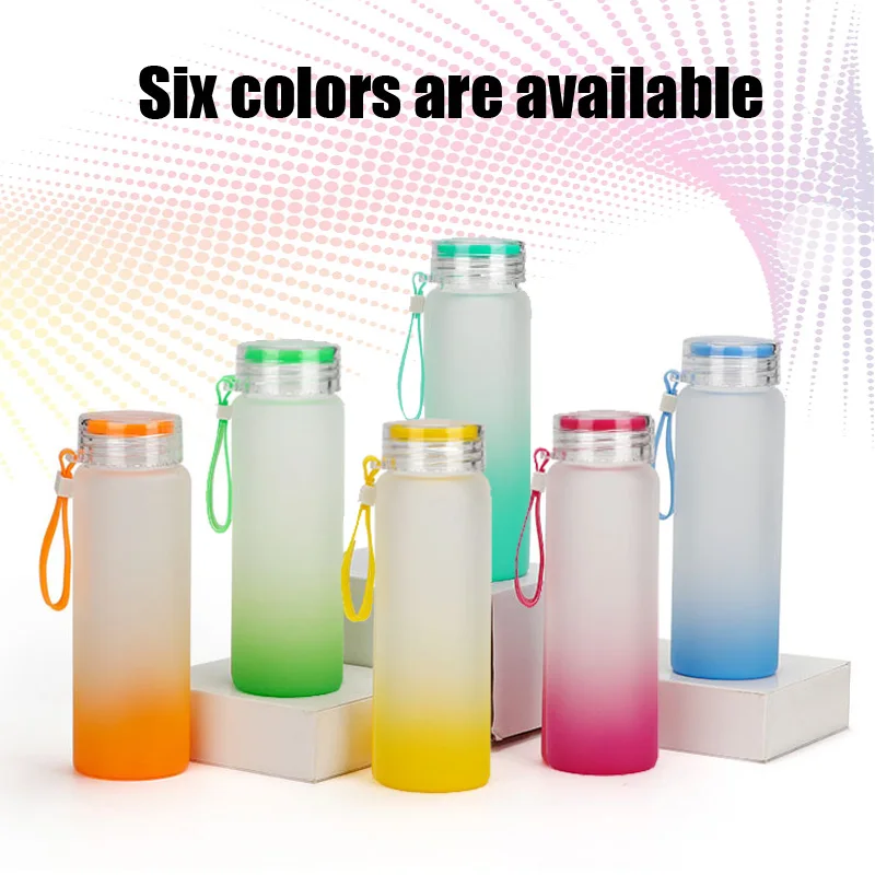 500 мл Высококачественная бутылка для воды Стеклянная матовая градиентная