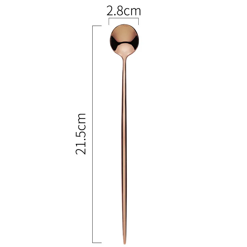 Ice spoon Rose Gold Золотой набор столовых приборов 304 из нержавеющей стали, столовый нож, вилка, Западный набор еды для детей, набор посуды для путешествий - Цвет: Ice spoon Rose Gold