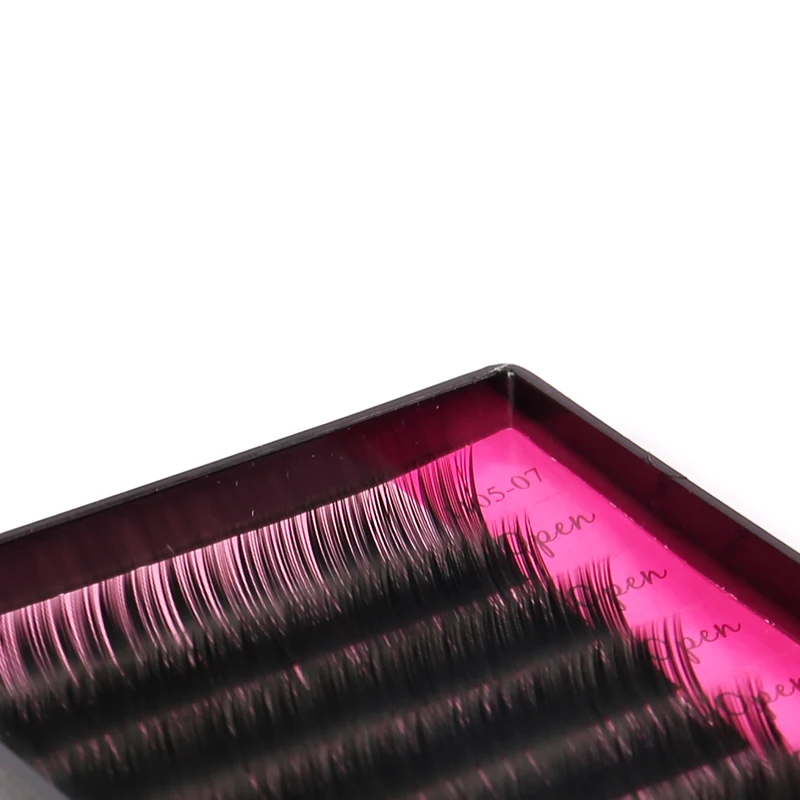 C Curl 0 12 мм розовые открытые синтетические волосы Индивидуальные Черные Накладные