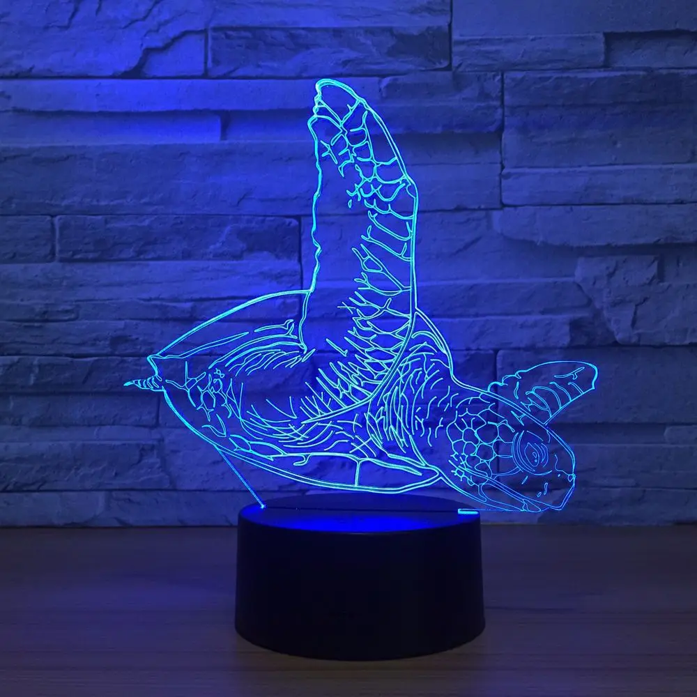 

Sea turtle Acrylic 3D Illusion Lamp Remtoe Touch Switch USB 7 Color Changing Table Lamp Kids Gift Home Bedroom Decor Lighting
