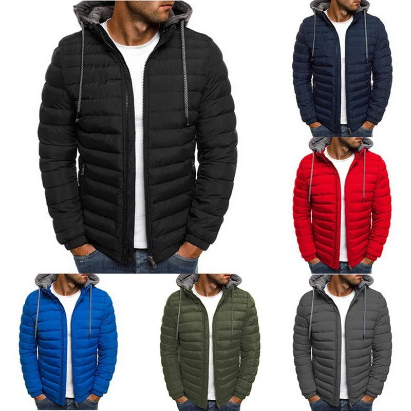 Winter New Hooded Cotton Jacket Thicken Jacket Men's Warm Lightweight Windbreaker Jacket Casual New Men's Windproof Jacket