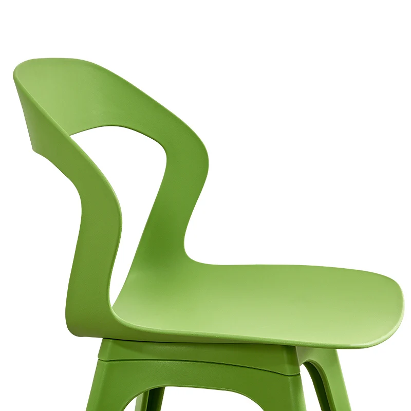 Modern Fashion S-shaped PP Plastic Chair Restaurant for Dining Room Chairs Home Living Kitchen White Green |