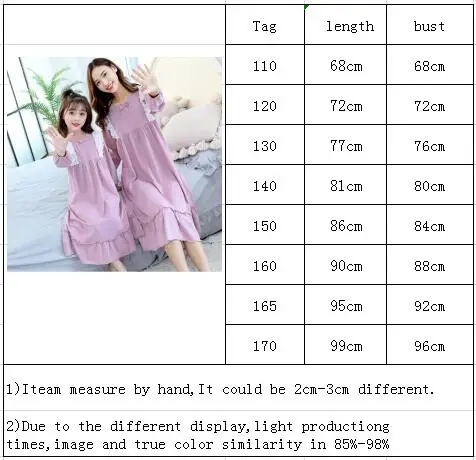 

Mom And Girl Nightgown Children's Home Wear Girls Lace Cotton Long-sleeve Nightdress Kids Sleep Dress For Girl Children Clothes