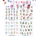 Harunouta 4 шт. цветок простой водой Слайдеры для ногтей дизайн Стикеры наклейка DIY слайдер для Маникюр нейл-арта, с водяным знаком горлышко в форме летний Декор