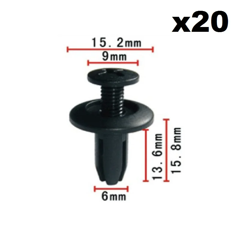 

20x For Honda Screw expansion buckle 6mm / Nylon Retainer Clip Brand New