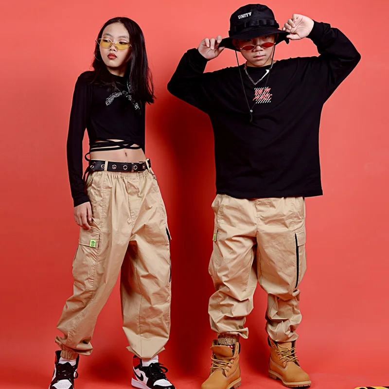 Детские танцевальные костюмы в стиле хип хоп модные комбинезоны штаны