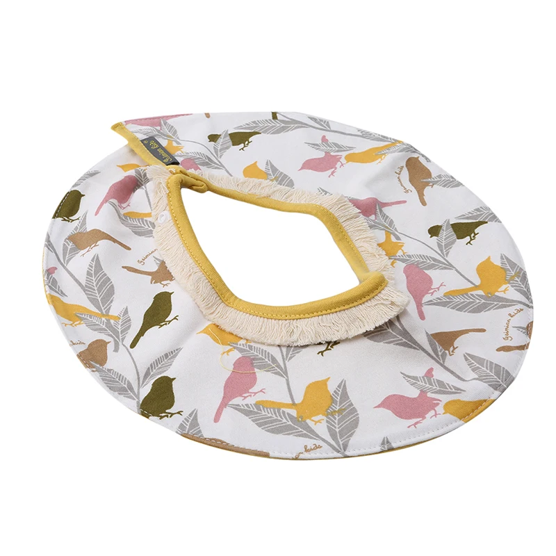 

Baby Bibs Round Cotton Blend Bibs Cartoon Print Saliva 360-degree Towel Baby Boys Girls Feeding Apron Bibs
