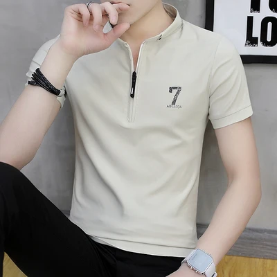 

Summer men's business casual short sleeve t-shirt 4555