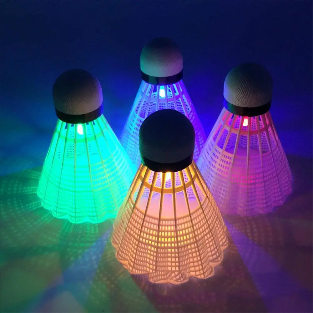 

Dark Night LED Shuttlecocks Glowing Light Up Strong Polyethylene Badminton Colorful Lighting Balls Creative Sports Balls