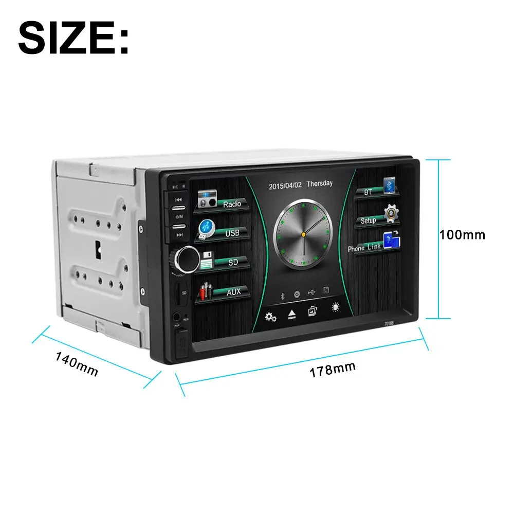 Автомагнитола 2 Din 7 дюймов стерео управление рулевым колесом MirrorLink Bluetooth FM MP4 MP5