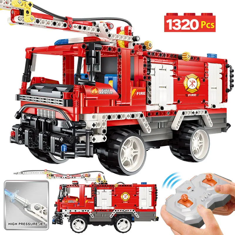 

1320 шт., Детский конструктор «пожарная машина»