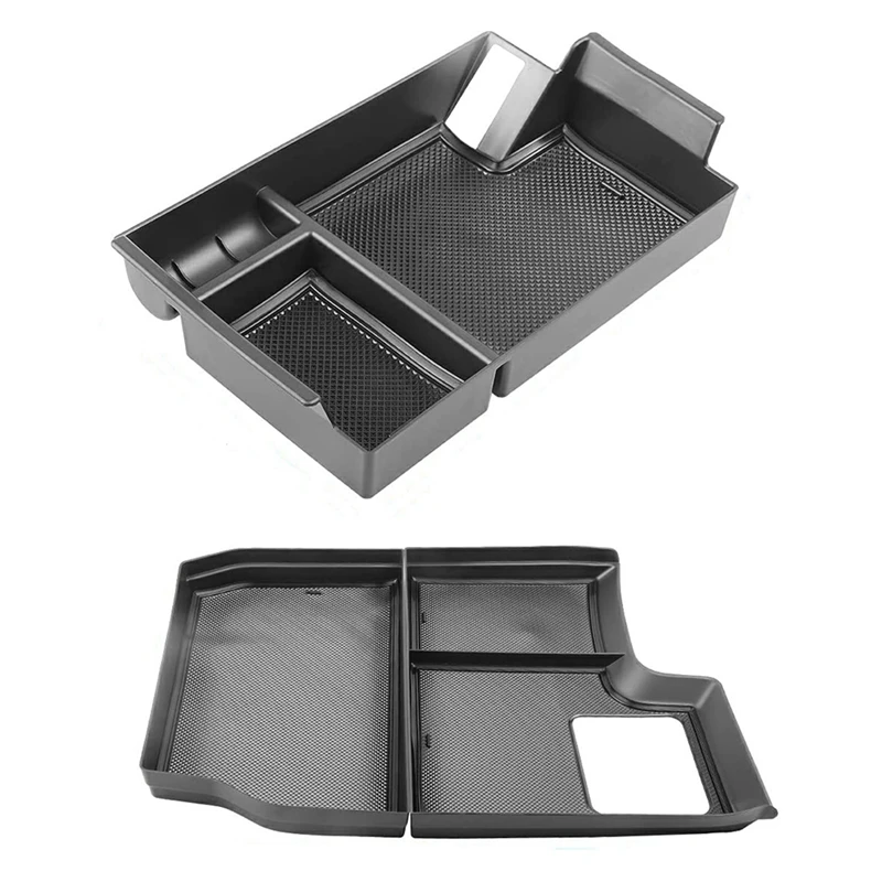 

Center Console Organizer for 2021 2022 Toyota Sienna Accessories Armrest Storage Box Tray with Rubber Non-Slip Mat,2PCS