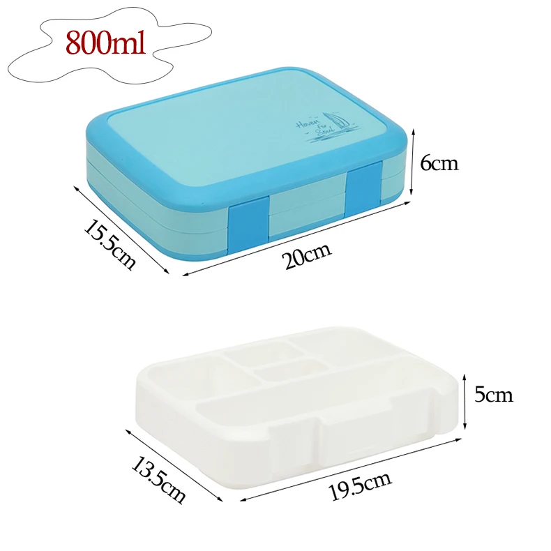 2 или 1 Bento Box для детей герметичный Ланч-бокс Microwavable контейнеры для еды большой ящик для хранения с отсеками
