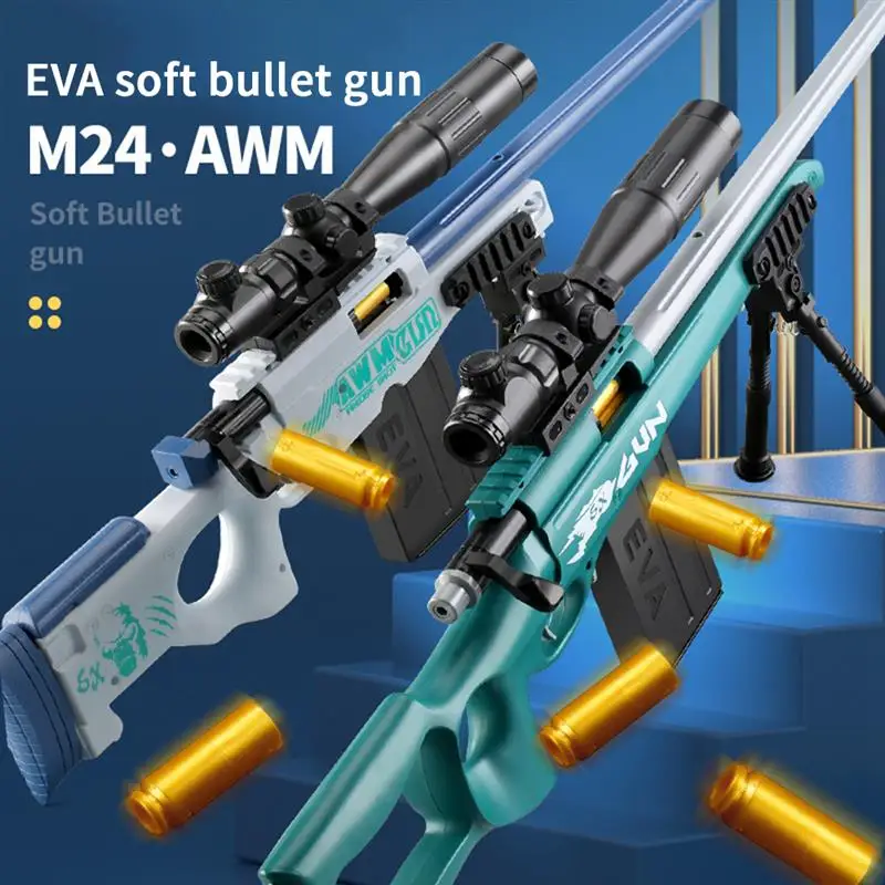 

Throw The Shell AWM Sniper Rifle Soft Bullet Gun Boy Toy Gun Weapon For Shooting Paintball Airsoft Weapons M416 Pneumatic Rifle