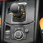 Автомобильная наклейка BJMYCYY, 2 шт.компл., автомобильная панель передач, углеродное волокно, черные наклейки для Mazda CX-5, CX5, CX 5 2017, 2018