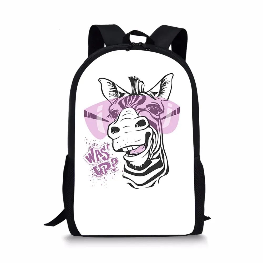 Школьный рюкзак с милой зеброй для девочек и мальчиков детский принтом волшебной