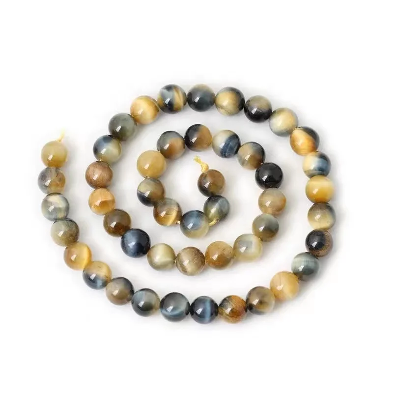

6-12mm High Quality Loose Bead Mixed With Golden Tiger Eye Stone Wealth Healthy Purify Gift Unique Energy Crystal String Cure