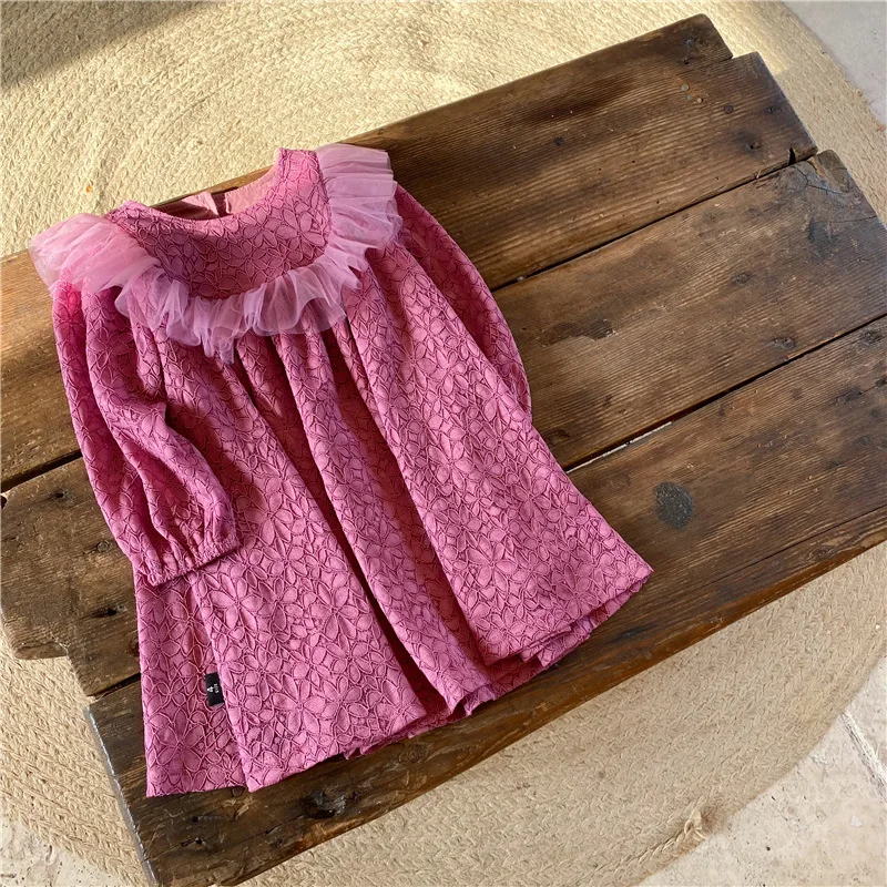 

2021 Spring Girls Clothes Children's Long Sleeve Sweet Fairy Lace Princess Dress