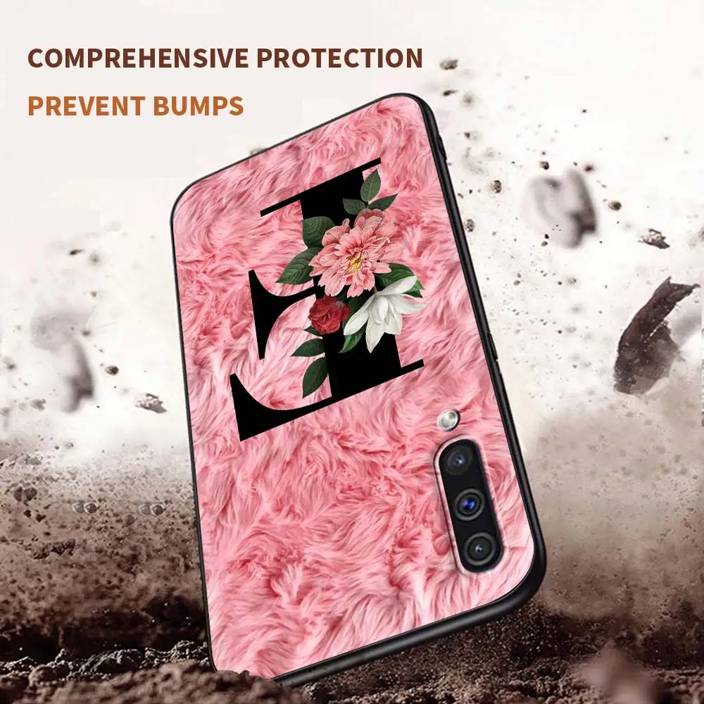 

Pink Letter Phone Case For Samsung Galaxy A50 A51 A70 A71 A21s S20 FE A10 A20e A30 A40 Soft Tpu Back Cover Sac