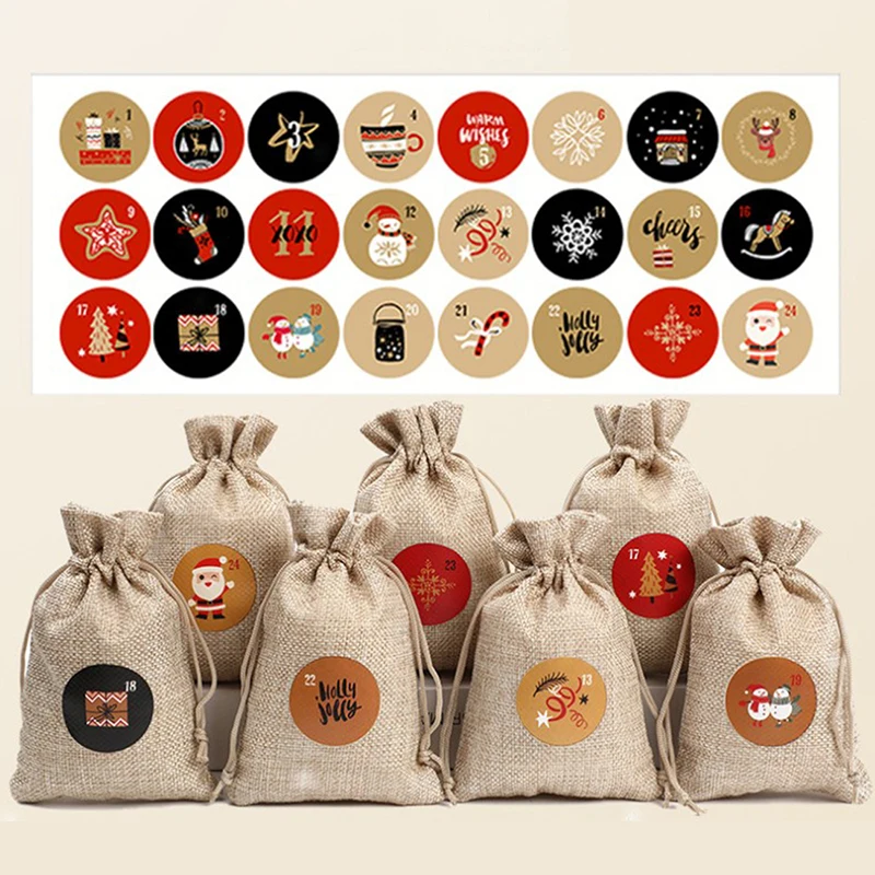 

10 sheets Round Merry Christmas Stickers Thank You Card Box Package Label Sealing Stickers Decor Stationery christmas decoration