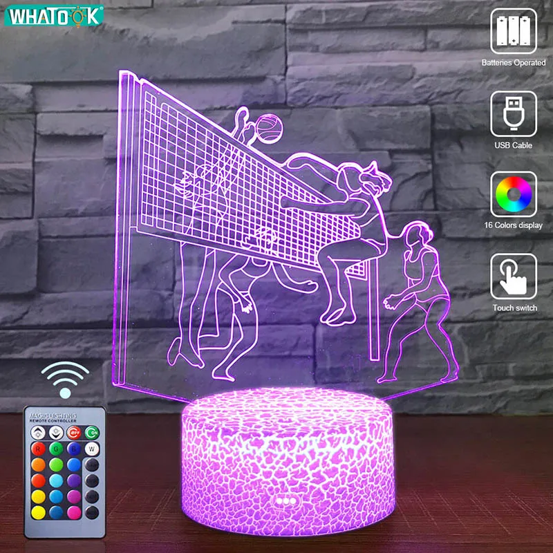 Светодиодный 3d ночник спортивная серия дистанционный детский стол настольная