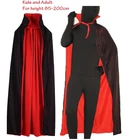 Костюмы на Хэллоуин для женщин мужчин взрослых карнавал детей мальчиков девочек красный черный вампир ведьма длинный средневековый плащ капюшон накидки