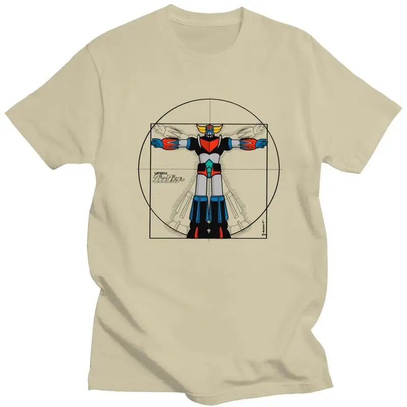 Футболка мужская из мягкого хлопка с изображением НЛО-робота грендайзера