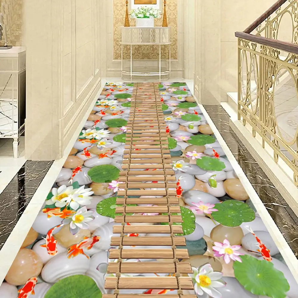 3D ковер для гостиной, камень, цветок, ковер для кухни, коридора ...