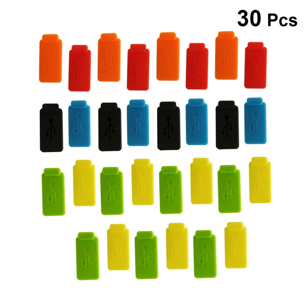 

30pcs Silicone Dust Plug USB Port Moistureproof Plug Charger Port Protector