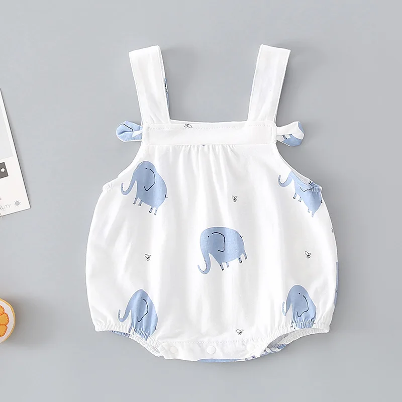 2020 летняя одежда для новорожденных девочек с мультяшным принтом животных боди