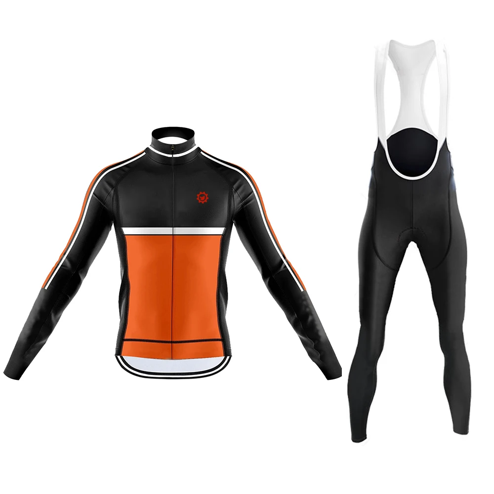 

Men Autumn Mountain Bike Longsleeved Cycling Jersey Suit Quickdrying Breathable Tight Padded Pants Jersey 2piece Set