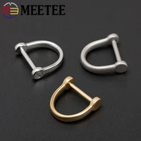 meetee 5pcs 1317mm brass stainless steel d ring hook screw removable keychain ring hang buckle diy chain hook clasp accessories