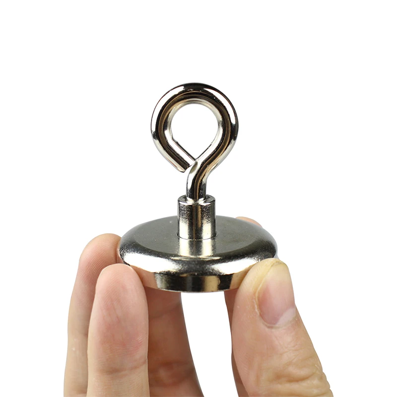 

1pc Strong Neodymium Magnet Salvage Magnet Deep Sea Fishing Magnets Holder Pulling Mounting Pot with Ring Eyebolt