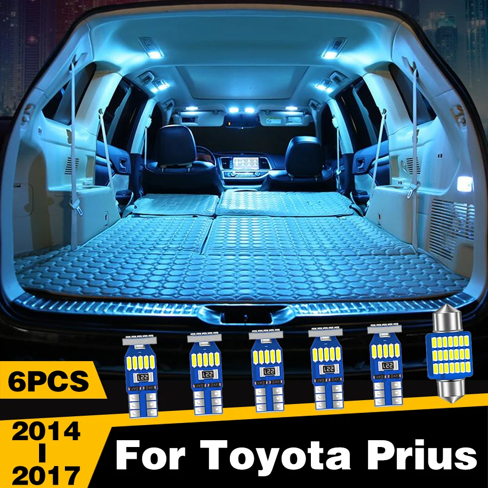 6 шт. Автомобильные светодиодные лампы для автомобилей Toyota Prius 2014 2015 2016 2017 |