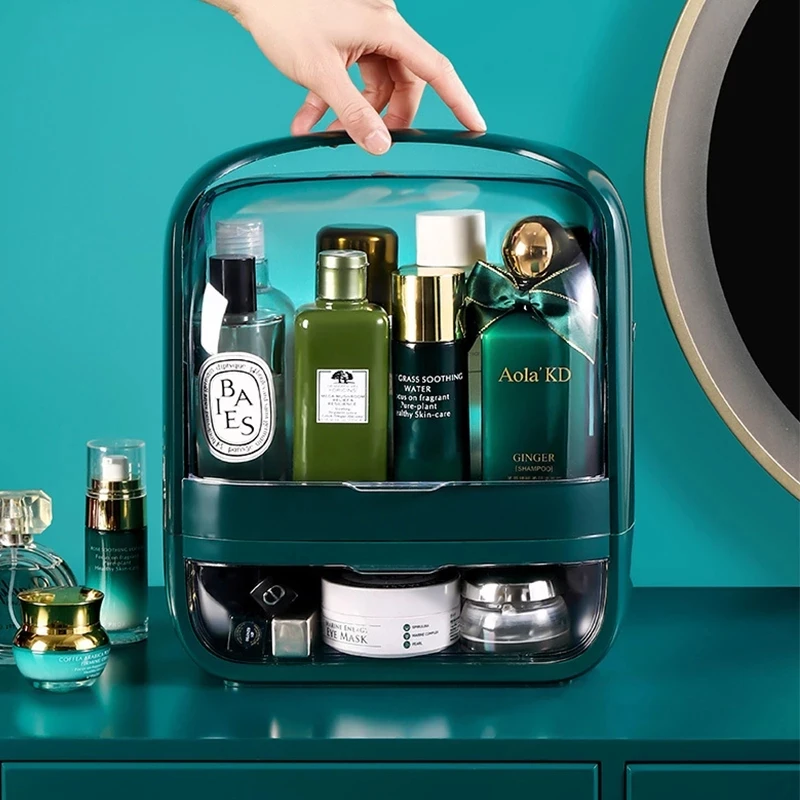 

Transparent Makeup Storage Case Desktop Drawer Bathroom Beauty Cosmetic Organizer Nail Polish Lipstick Display Rack