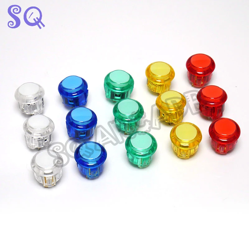 

6pcs LED 5V Push Buttons Arcade Lighting 24mm/30mm translucent Built-in Miro Switch for DIY Raspberry pi MAME PC Pandora Game