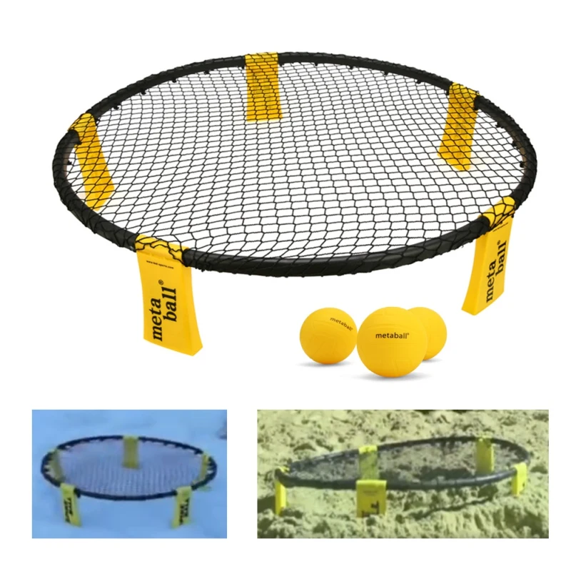 

Mini Beach Volleyball PVC Spike Battle Ball Game Set Outdoor Team Sports Lawn Fitness Equipment With 3 Balls Volleyball Net