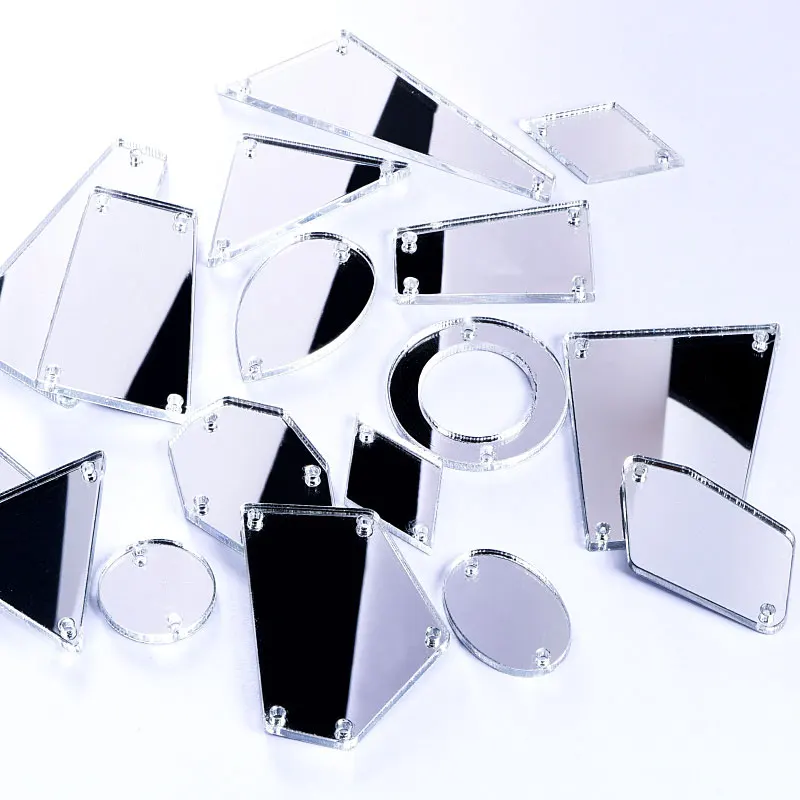50 шт./лот акриловые зеркальные Стразы для пришивания Необычные Акриловые