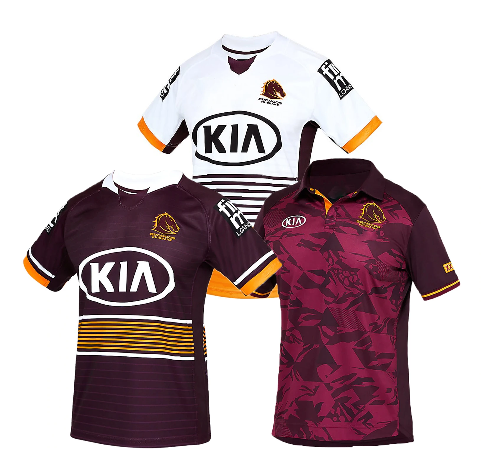 

2021 Brisbane Broncos Home/Away Rugby Jersey Sport T-Shirt S-5XL