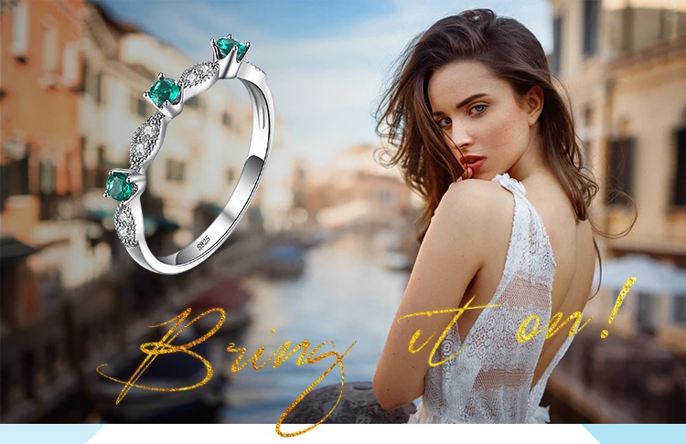 Jewelrypalace 3 Камни КРУГЛЫЙ создания Изумрудный Обручение Свадебные Кольца для Для женщин из натуральной 925 стерлингового серебра Красивые ювелирные изделия