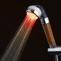 3 color led anion shower changing shower head temperature control pressurized water saving glow light filter